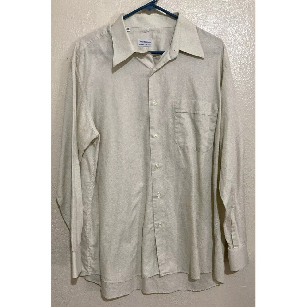 lorenzo uomo dress shirt La 32/33 16 100% cotton Made In Italy Men’s #10